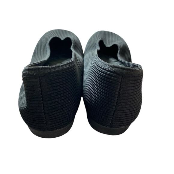 Vivaia Margot Square Toe Ribbed V-Cut Woven Flats in Black Size 41 / 9.5 - Picture 3 of 6